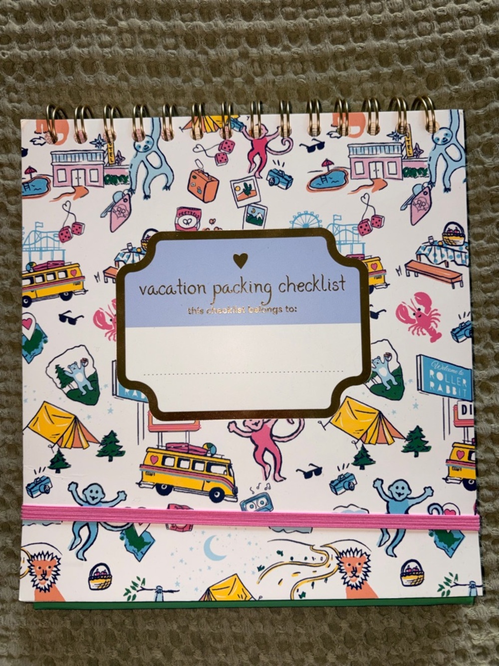 Roller Rabbit Vacation Packing Checklist Spiral Notebook